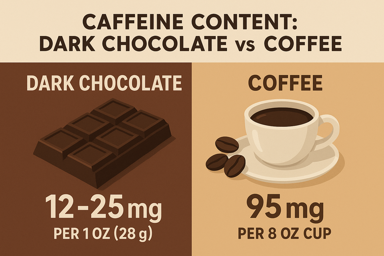 How Much Caffeine in Dark Chocolate vs Coffee?