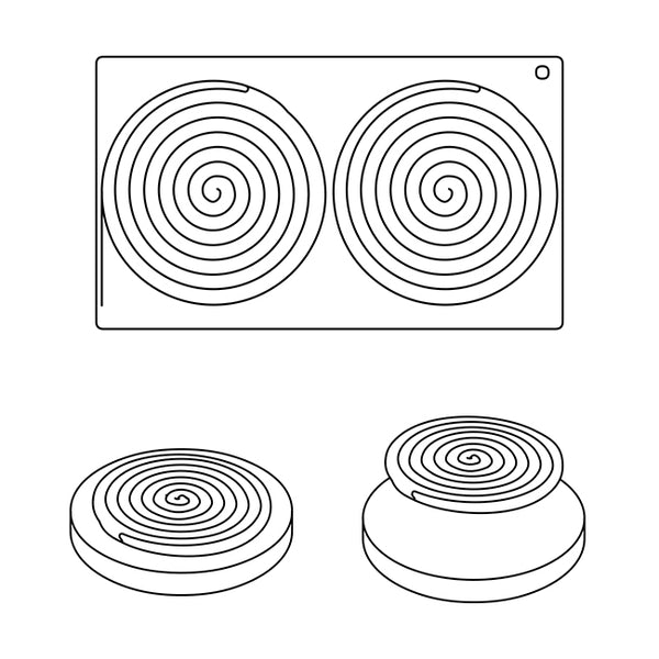 TOP05S - Molde superior de silicona IPNOSI 300 x 175 mm, 2 muescas Ø 140 xh 10 mm - vol.125 ml + pack