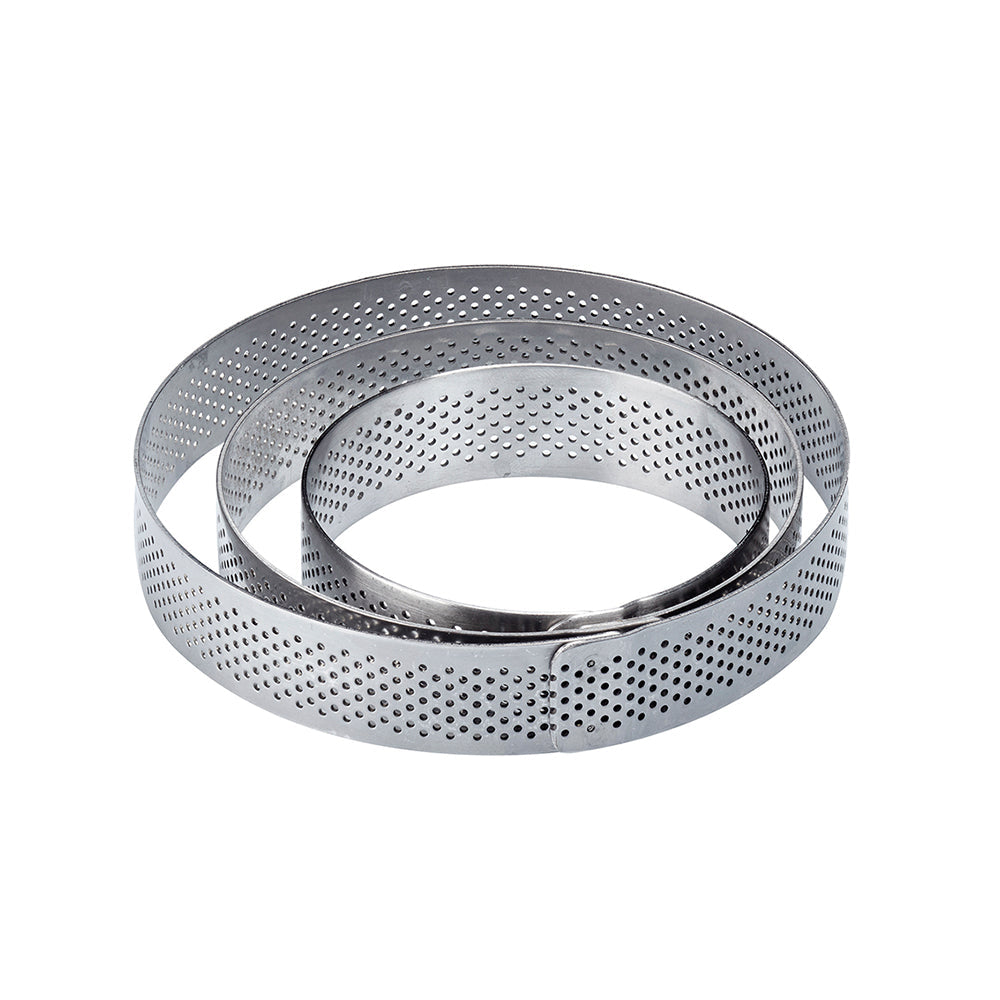 Round Micro-Perforated Stainless Steel Tart Ring (3.5 x 0.8 inches)