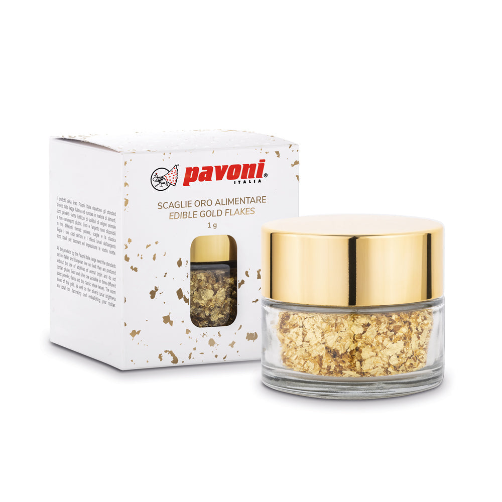 Pure Edible Gold 24kt in Flakes 1 g